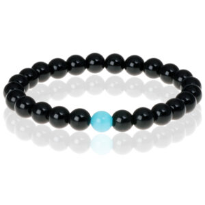 Kralen armband heren Memphis Onyx Aquamarijn