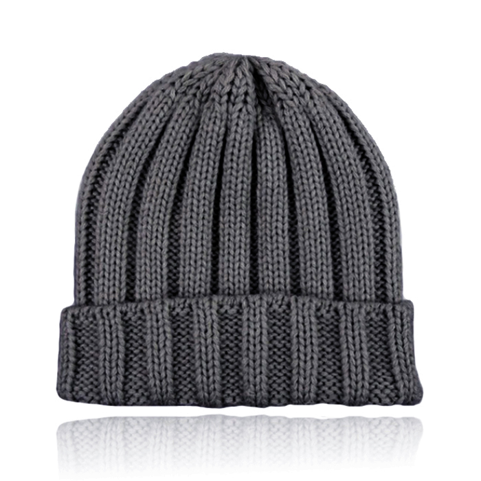 LGT JWLS Grofgebreide Dames Beanie met Omslagrand - Donkergrijs 1 LGT JWLS Grofgebreide Dames Beanie met Omslagrand - Donkergrijs