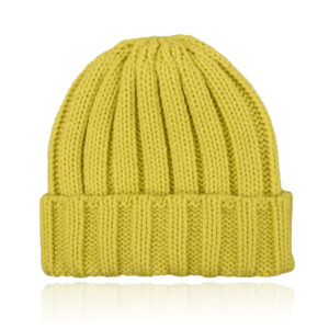 LGT JWLS Grofgebreide Dames Beanie met Omslagrand - Geel