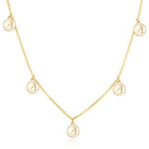 LGT JWLS Ketting met 5 muntjes - Goudkleurig