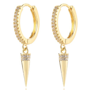 LGT JWLS Oorringen met Conische Cilinder Hanger - Conical Goudkleurig