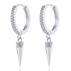 LGT JWLS Oorringen met Conische Cilinder Hanger - Conical Silver