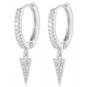 LGT JWLS Oorringen met Driehoek Hanger - Triangle Silver