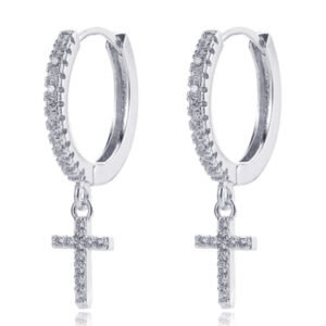 LGT JWLS Oorringen met Kruis Hanger - Cross Silver