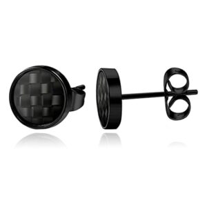 LGT JWLS Stud Oorbellen - Carbon Zwart-6mm