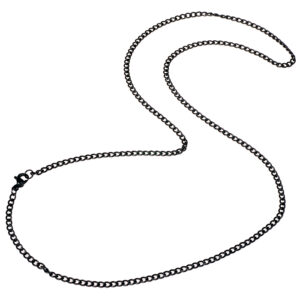 LGT Jewels Cubaanse koord ketting Zwart Gourmet Schakel 3mm-60cm