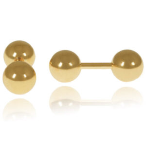 LGT Jewels Stud oorbellen Dubbele Bol Goud 6mm