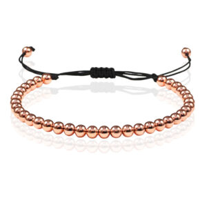 Macrame Armband Dames - 5mm Rose Goudkleurige Kralen