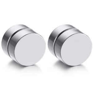 Magnetische Stud oorbellen Zilver 8mm