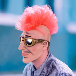 Masker Man met Zonnebril en Hanekam - Punk Stijl