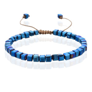 Memphis Bohemia Kralen Armband - 4mm Kristal Glas Donkerblauw