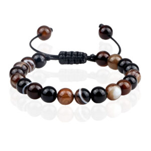 Memphis Dames Armband 8mm Kralen - Black Agate