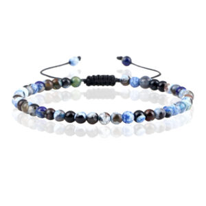 Memphis Fire Armband Natuursteen Kralen - Dark Blue Fire