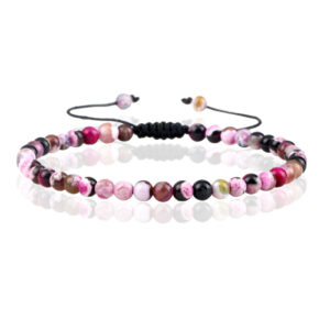 Memphis Fire Armband Natuursteen Kralen - Rose Red Fire