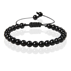 Memphis No.2 Natuursteen Armband Dames - 6mm Black Agate