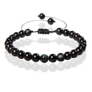 Memphis No.2 Natuursteen Armband Dames - 6mm Color Obsidian