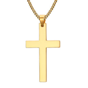 Mendes Kruis kettinghanger Cuban Goudkleurig L