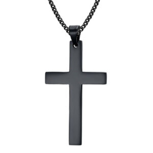 Mendes Kruis kettinghanger Cuban Zwart L