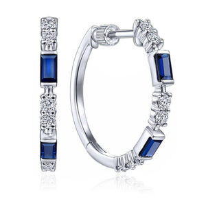 Oorringen met Blauwe Zirkonia