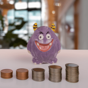 Paarse Monster Kinder Spaarpot van Keramiek