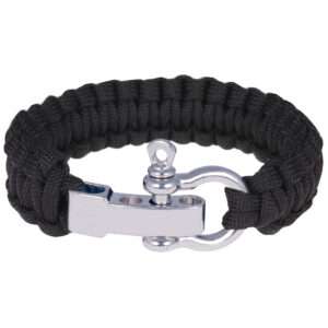 Paracord armband Zwart met Zilver