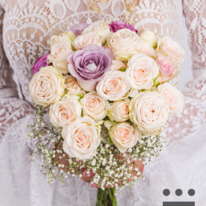 Pastel plus bruidsboeket - Zilver