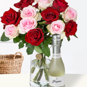 Rozenboeket Romy + prosecco 0,2L