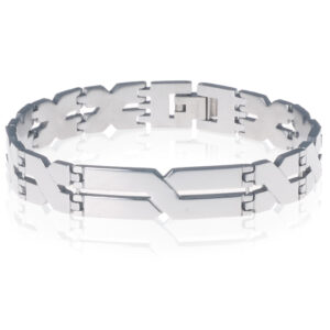 RVS heren armband Kruis Schakel Zilver