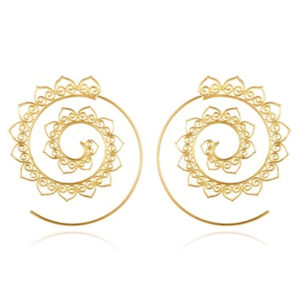 Spiraal Oorstekers Rond Dames Goudkleurig