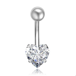 Stalen Piercing voor Navel - Heart Silver