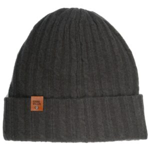 Stone Valley Dames Muts van 100% Wol in Bruin met Kabel Patroon