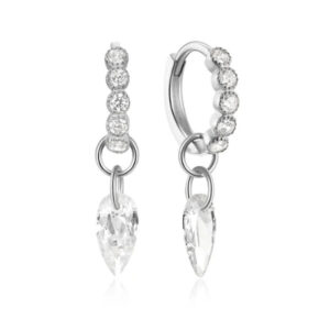 Tijdloze Elenza Zilveren Oorbellen met Witte Zirkonia - Elegante Dames Sieraden