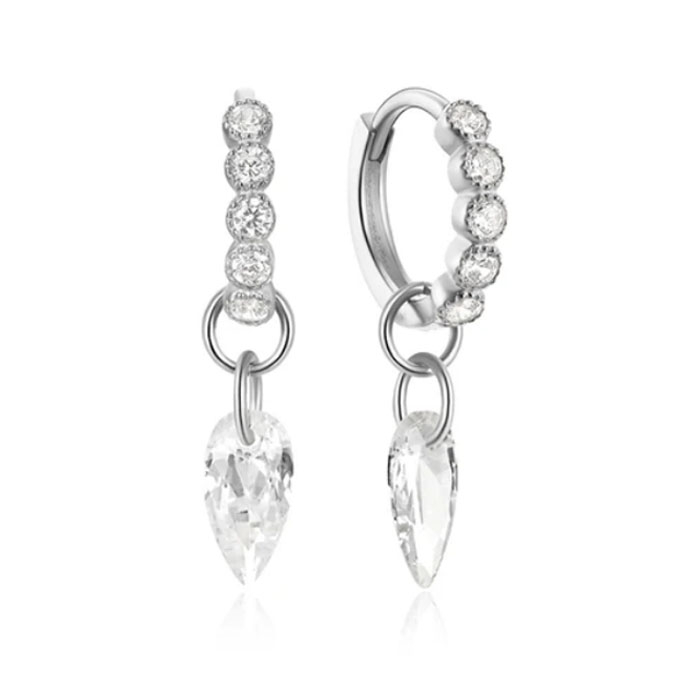 Tijdloze Elenza Zilveren Oorbellen met Witte Zirkonia - Elegante Dames Sieraden 1 Tijdloze Elenza Zilveren Oorbellen met Witte Zirkonia - Elegante Dames Sieraden