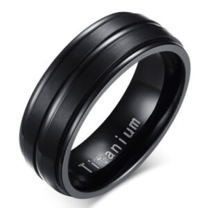 Titanium heren ring Zwart 8mm-20mm