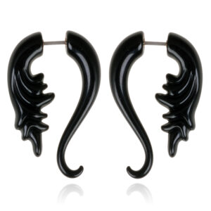 Tribal bone oorbellen Black Tail