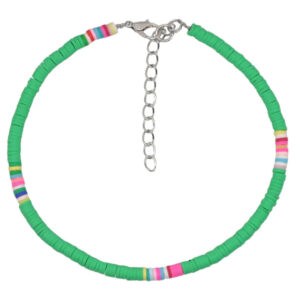 Vrolijke Enkelband met 4mm Kralen - Groen