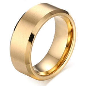 Wolfraam herenring 8mm Goud-18mm