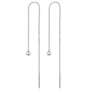 Zilverkleurige Dames Ketting Oorbellen met Bal