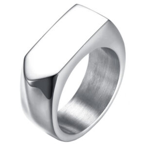 Zilverkleurige stalen zegelring Mendes Jewelry-21mm