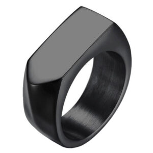 Zwarte stalen zegelring Mendes Jewelry-19mm